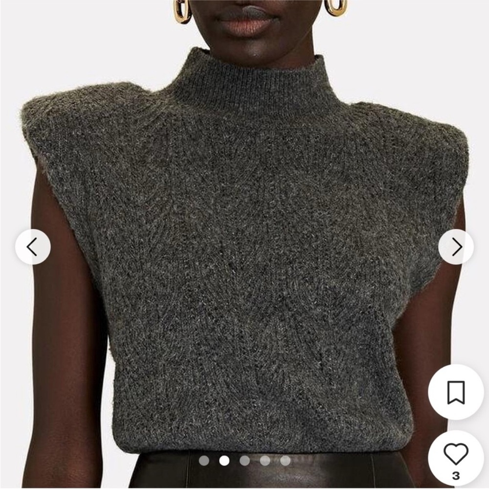 L'AGENCE Charcoal Knit Sweater Tank